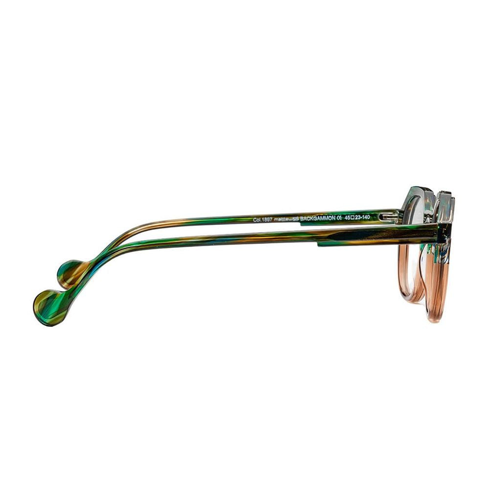 Green and Brown Patterned Acetate Backgammon Eyewear