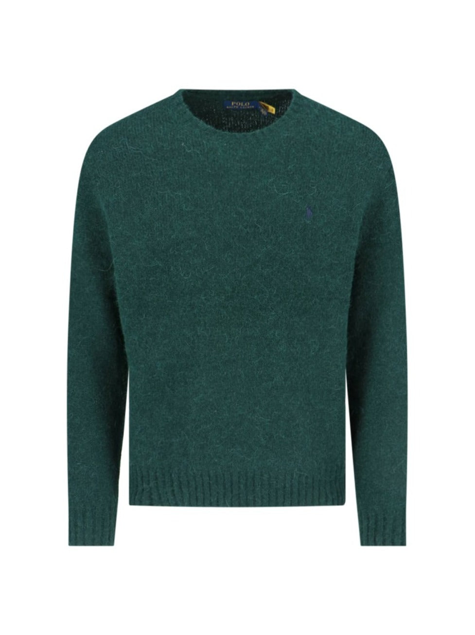 Sweter z Okrągłym Dekoltem, Ściągaczami i Haftowanym Logo