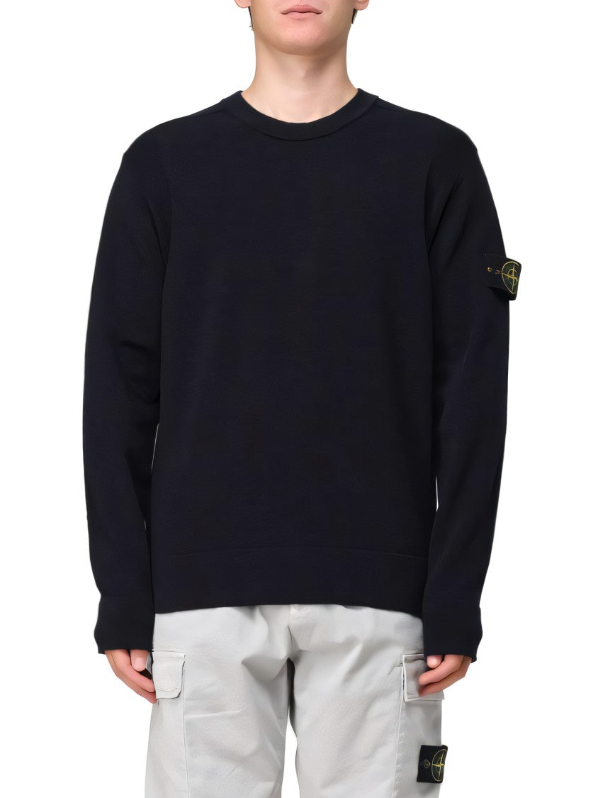Ribbed Detail Black Knit Sweater