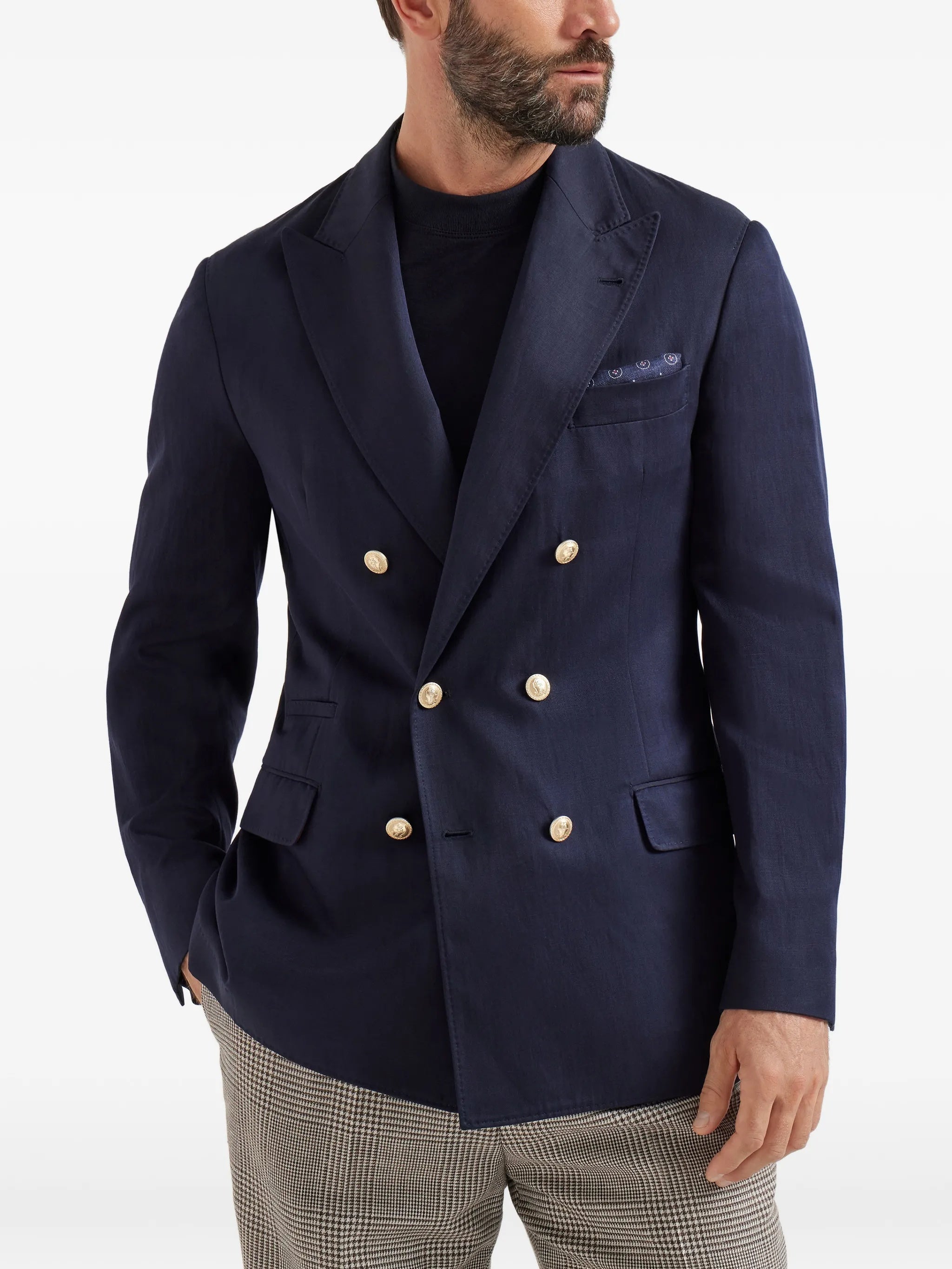 Double-Breasted Structured Virgin Wool Blazer