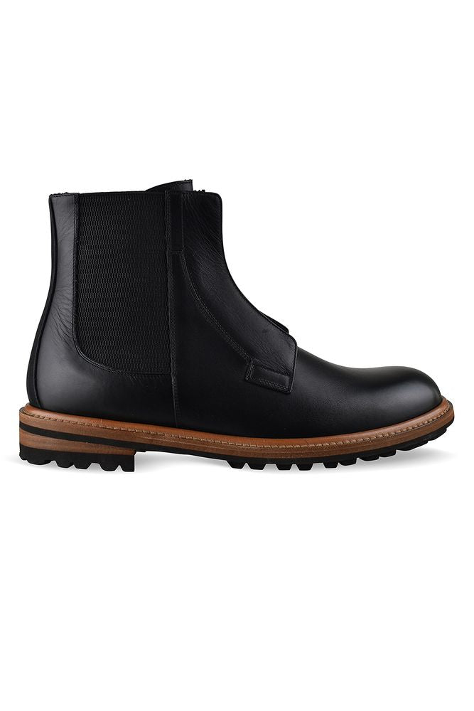 Black Leather Chelsea Boots