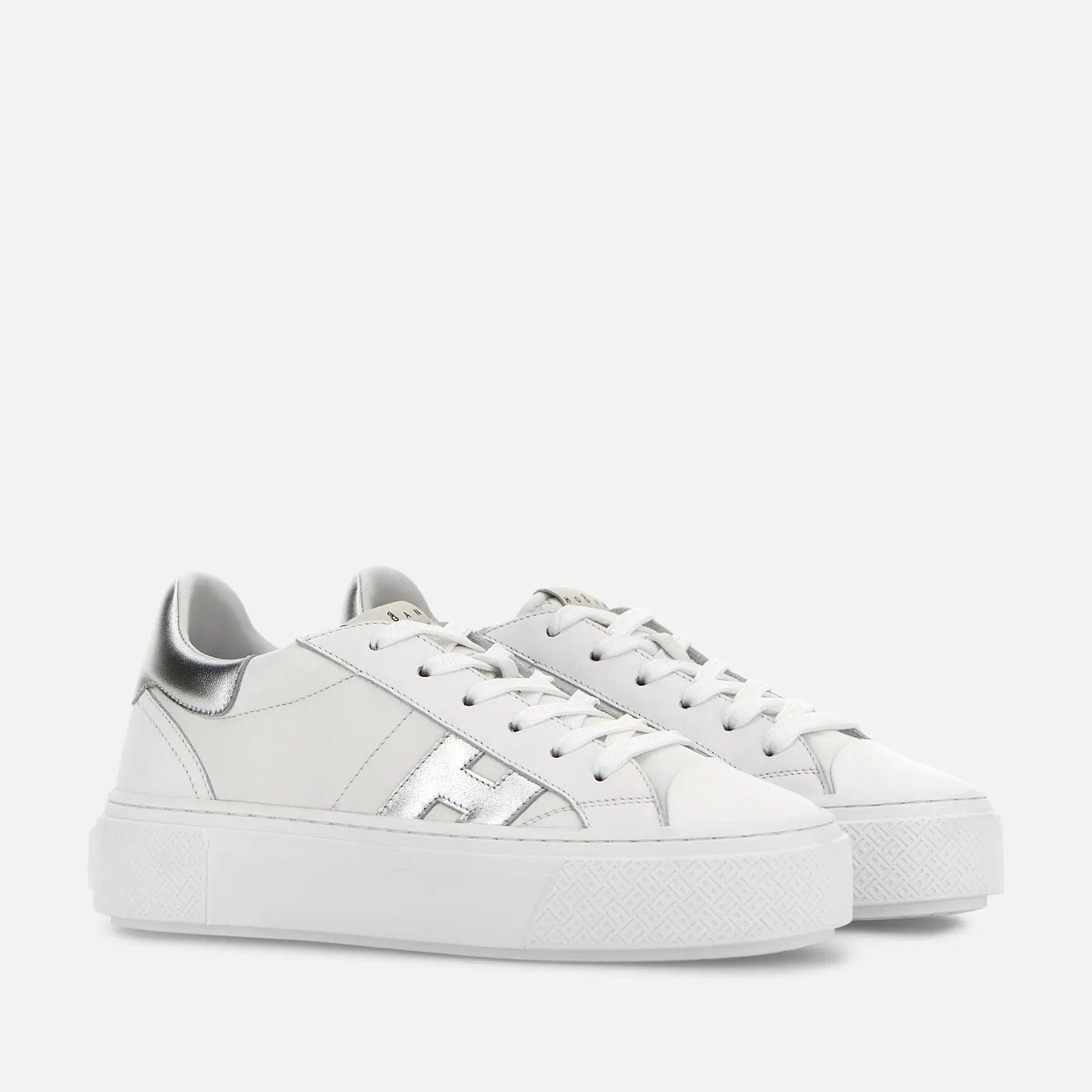 White Silver H705 Allacciato H Leather Lace-Up