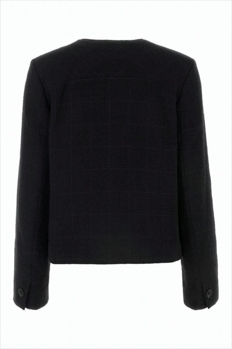 Cropped Textured Jacket with Boxy Silhouette