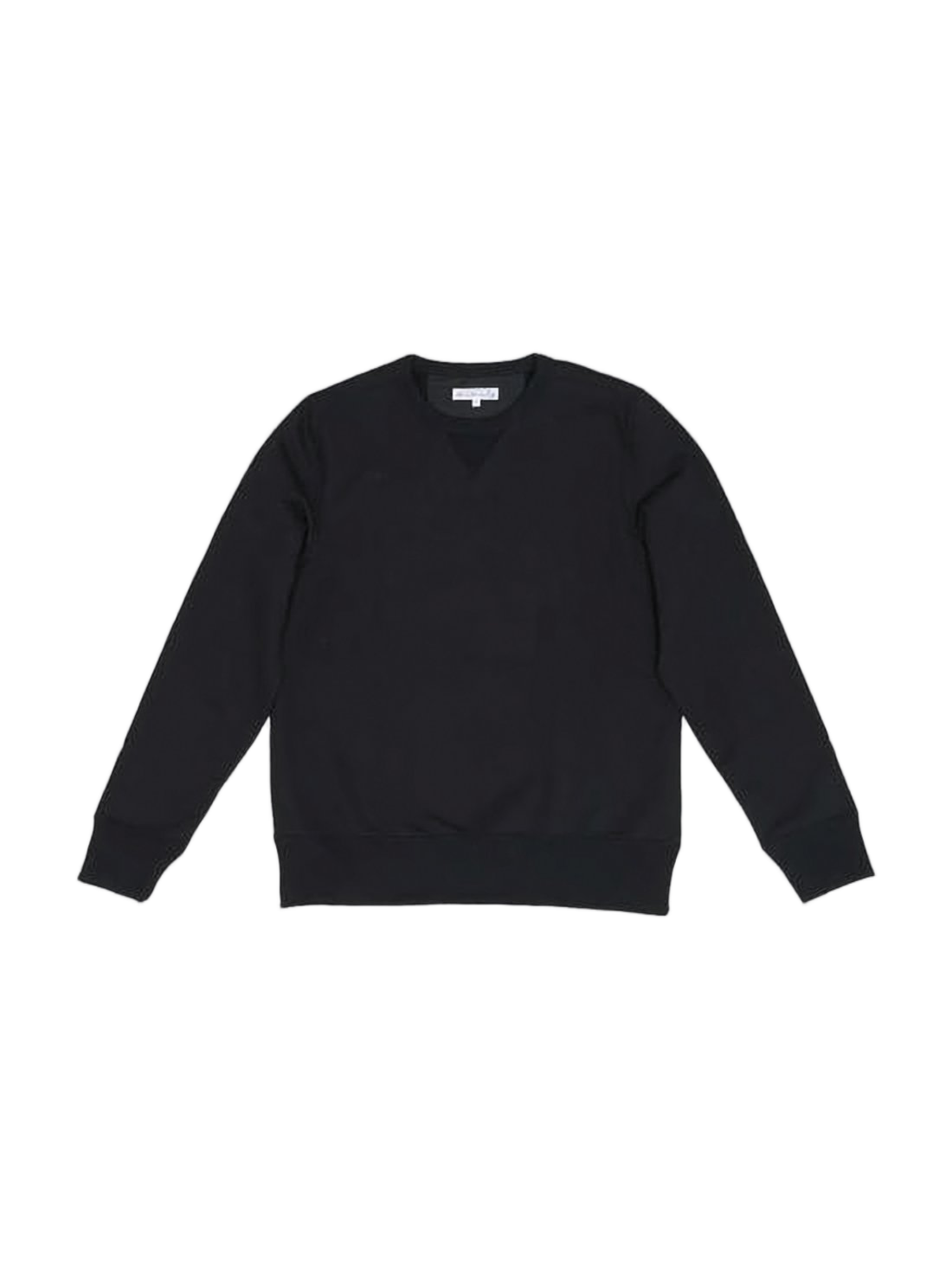 Long-Sleeved Crew Neck Black Shirt in Organic Cotton