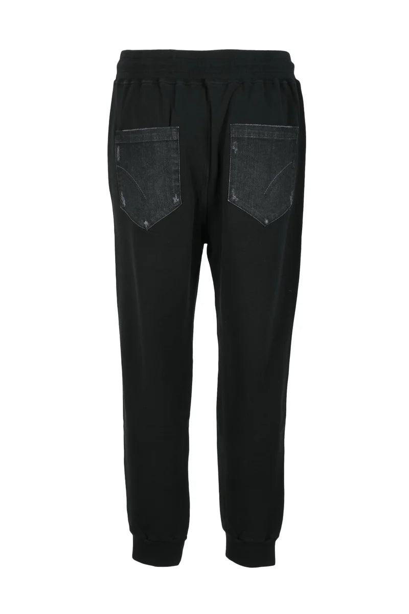 Relaxed-Fit Black Sweatpants with Adjustable Waistband