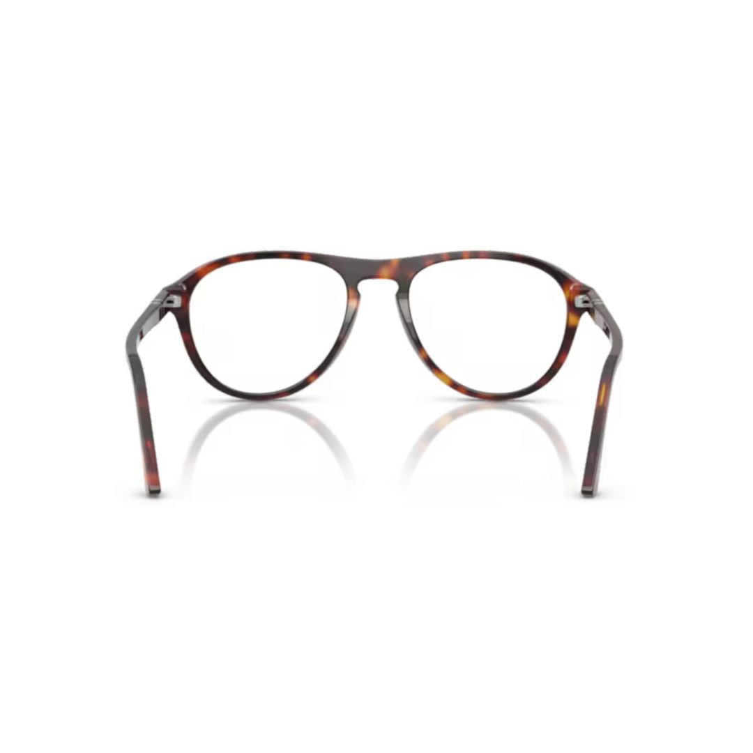 0po3371v Round Frame Tortoiseshell Acetate Eyeglasses with Keyhole Bridge