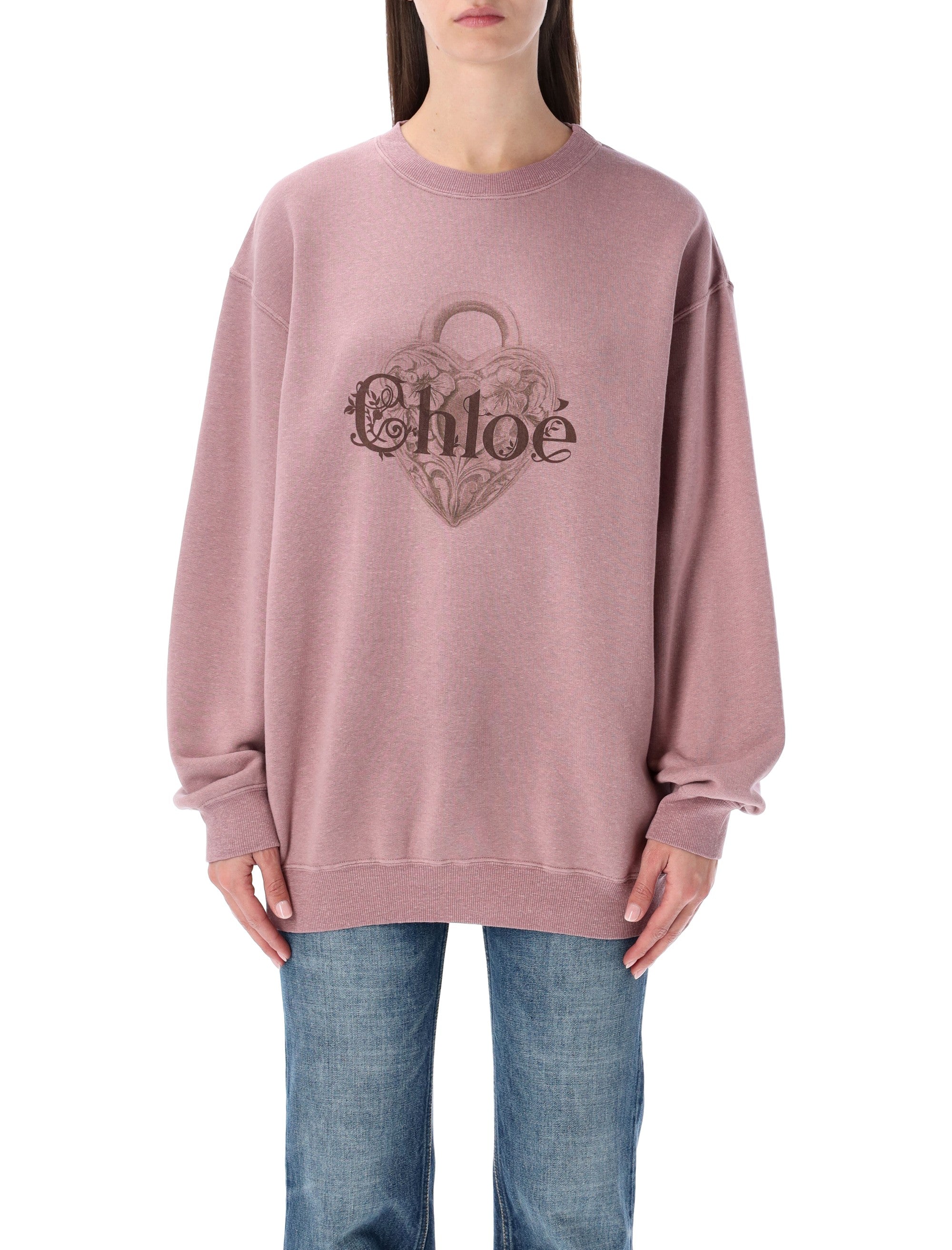 Chloé Pink Chiné Fleece Oversized Sweatshirt