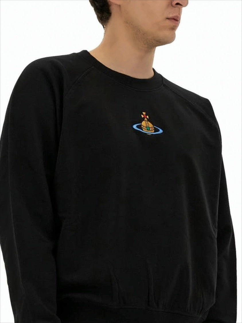 Long-Sleeve Cotton Top with Embroidered Emblem