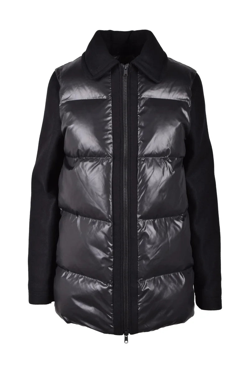 Zip Wool-Lined Coat - Black