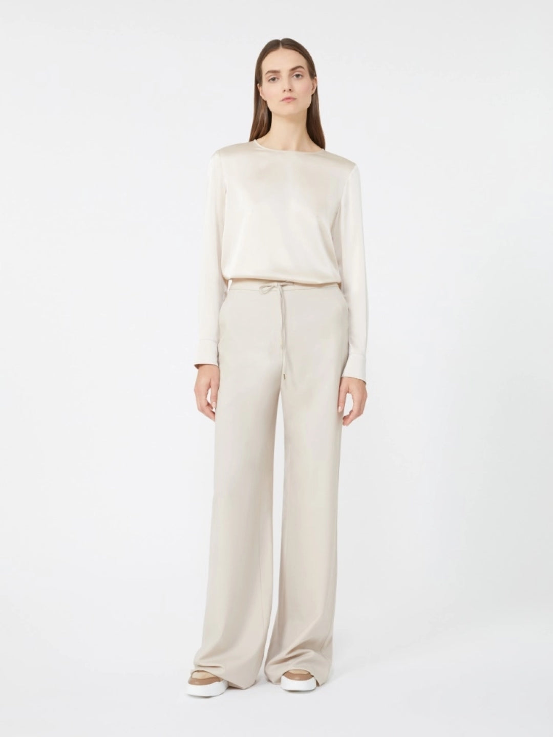 Wide-Leg Trousers With High Waist And Design