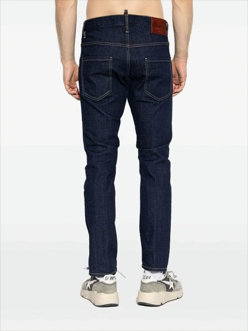 Straight-Leg Denim Pants with Contrast Stitching