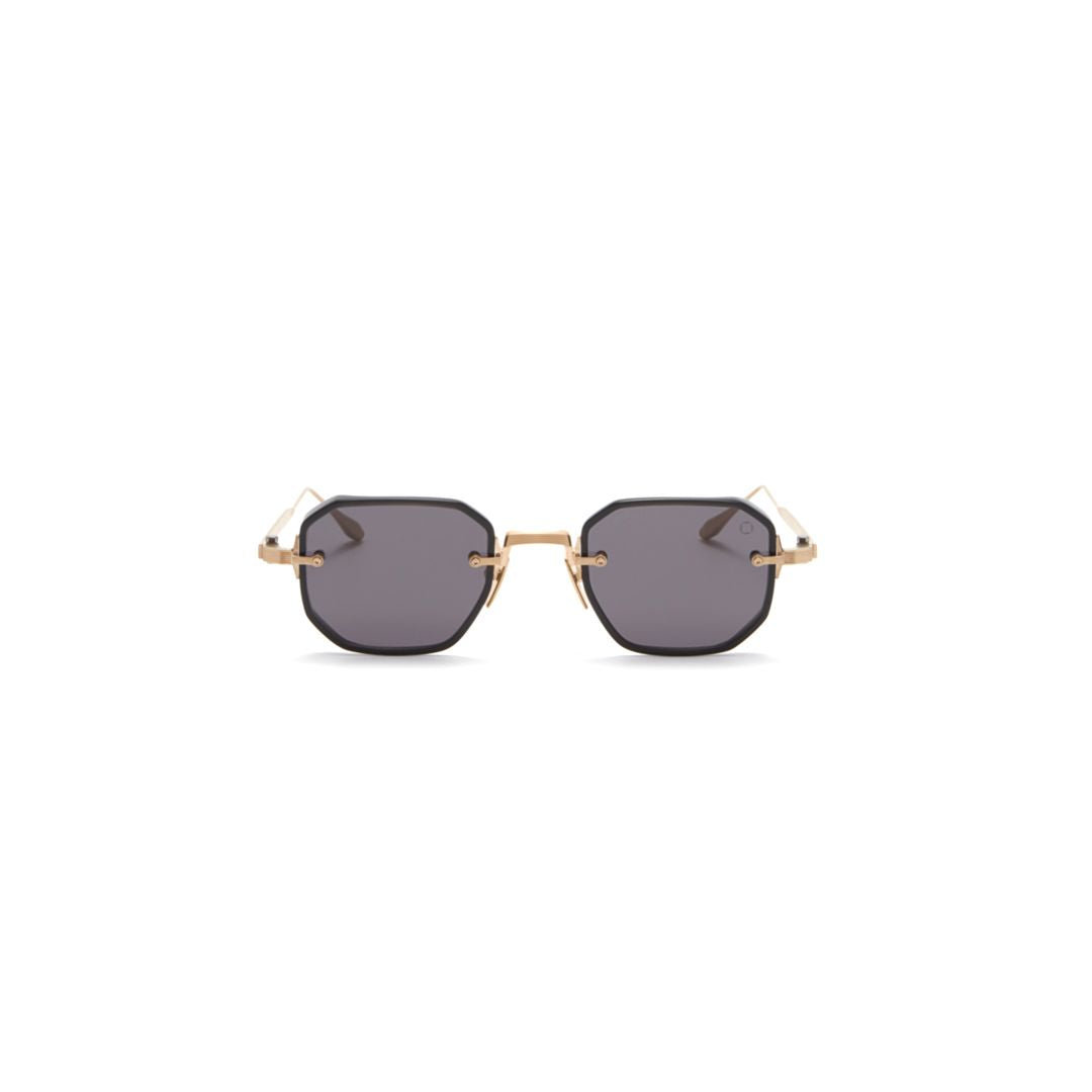 Aks-307 Geometric Octagonal Frame Sunglasses with Gold-tone Accents