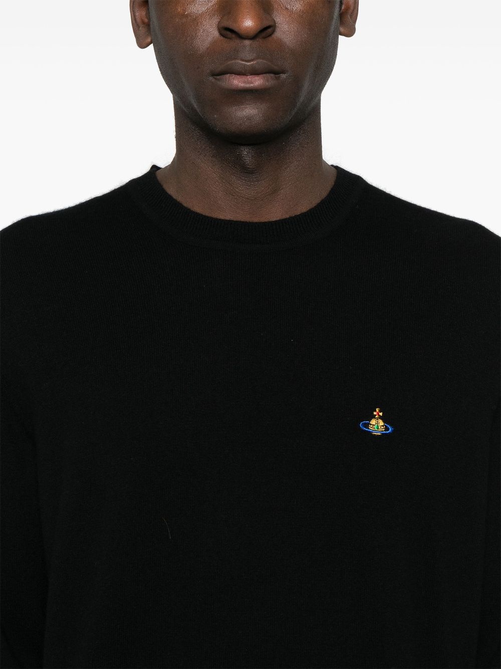 Black Sweatshirt with Ribbed Cuffs