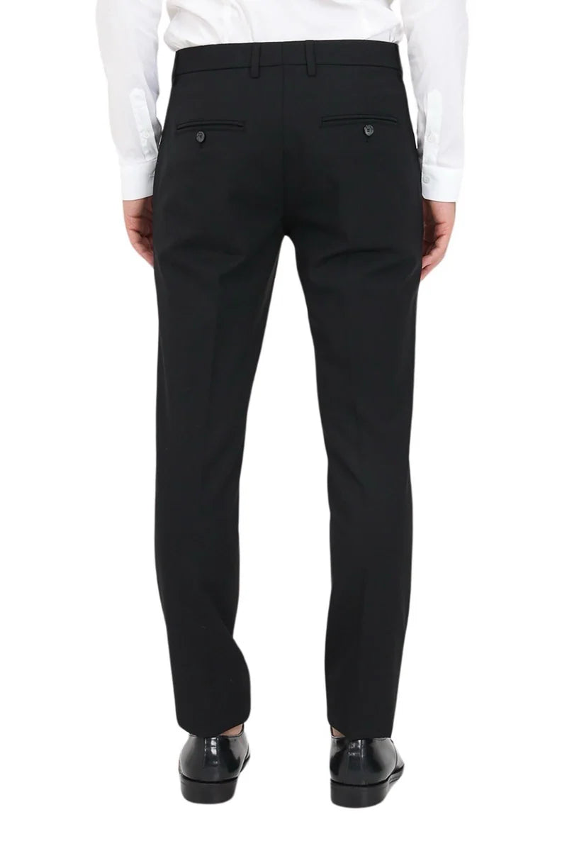 Virgin Wool Stretch Pants - Black