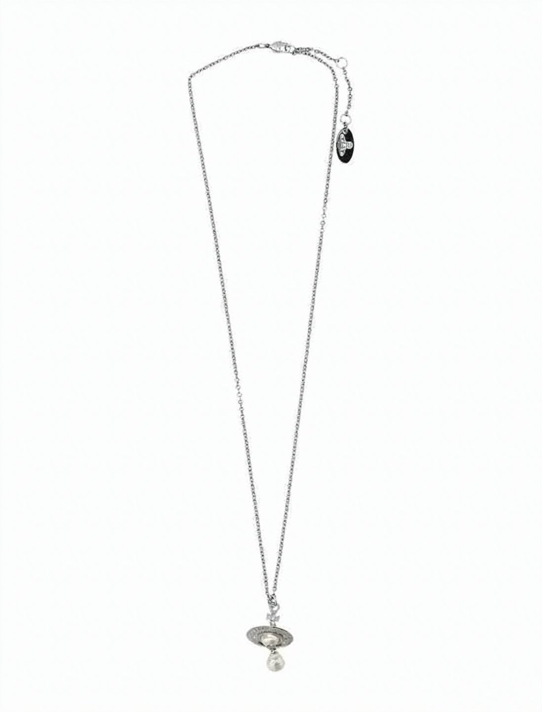 Platinum Orb Pendant Creamrose Pearl Necklace
