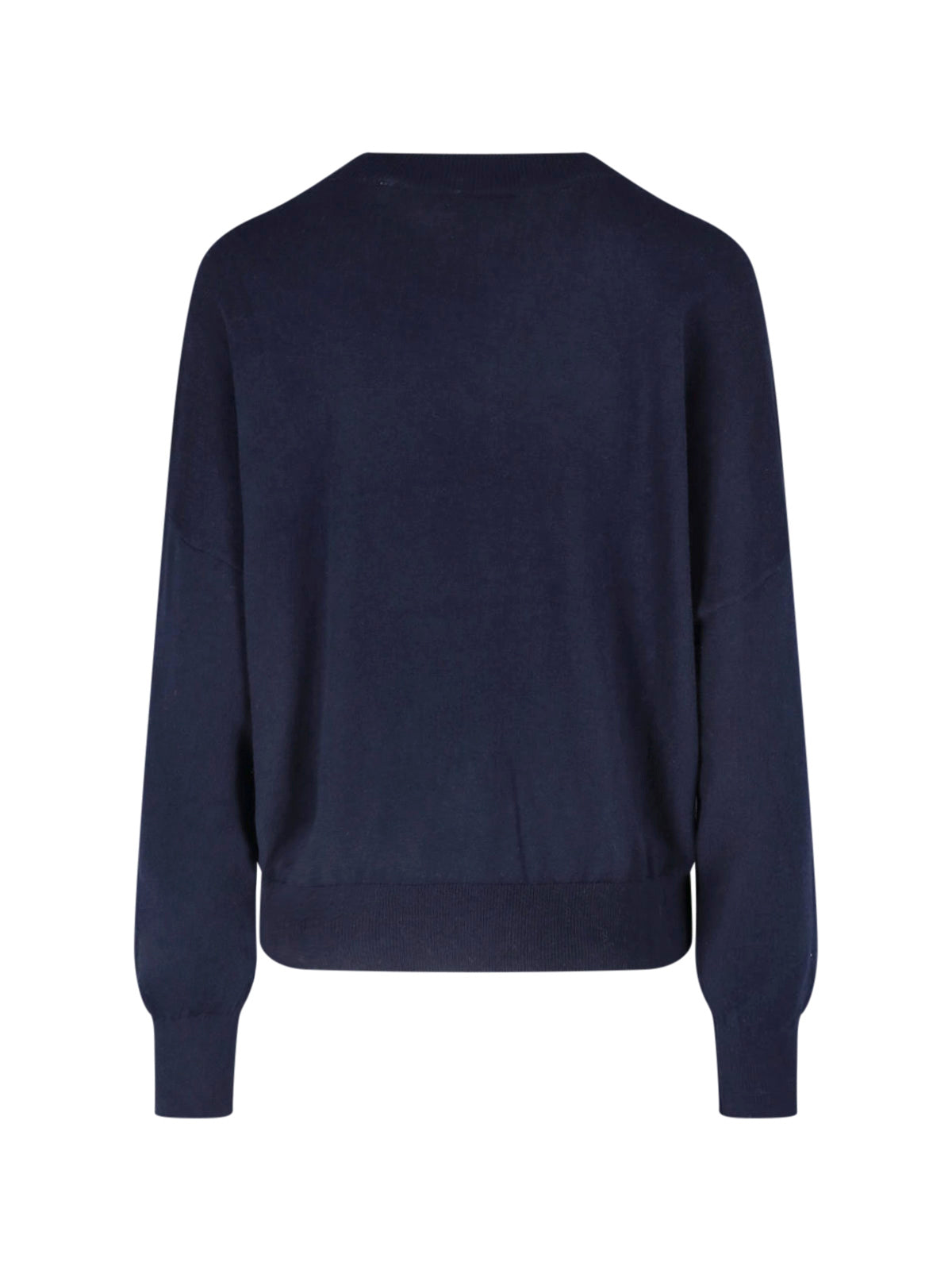 Cropped Navy Knit Sweater