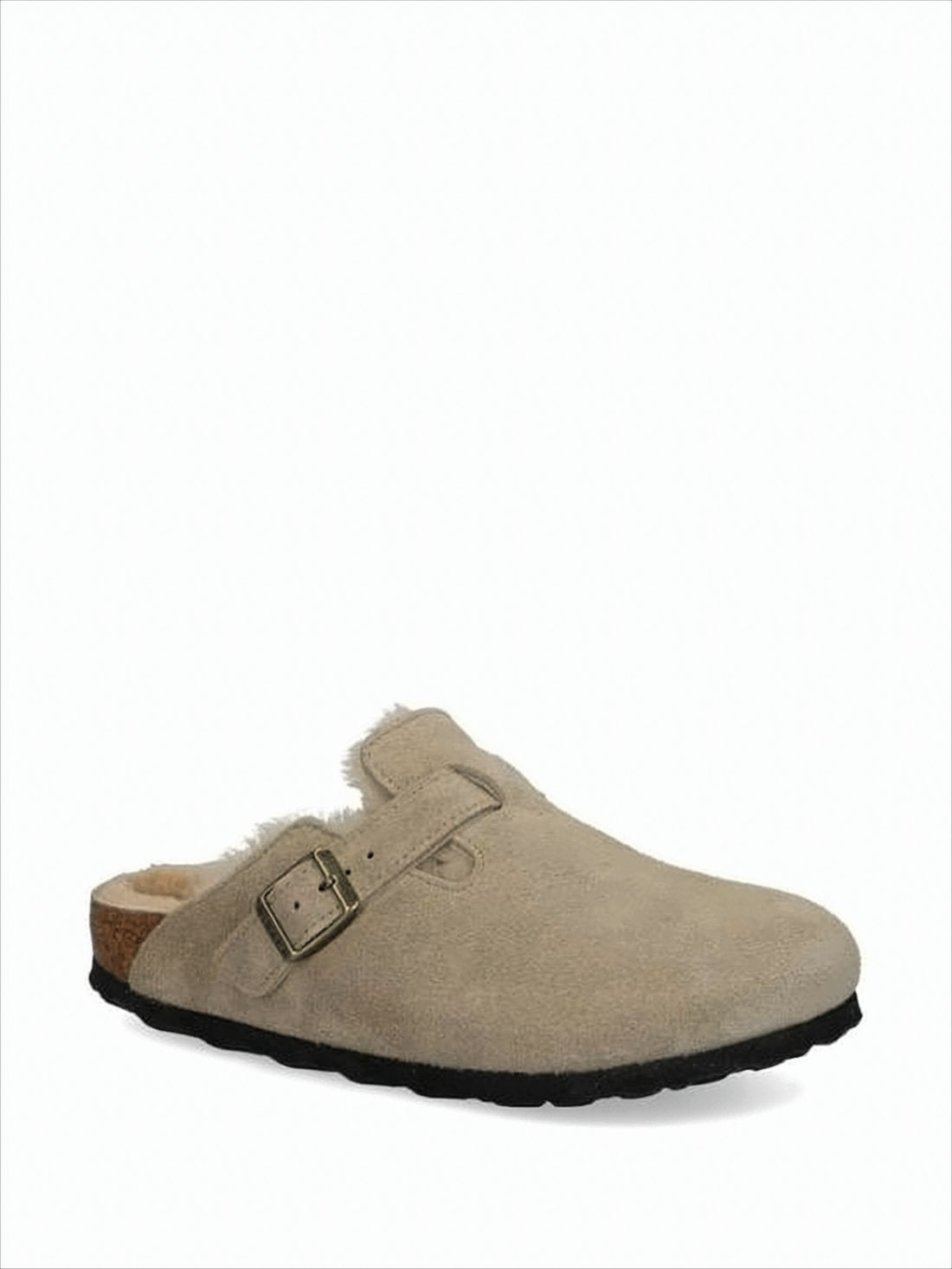 Suede Slip-On Mules with Adjustable Buckle Strap