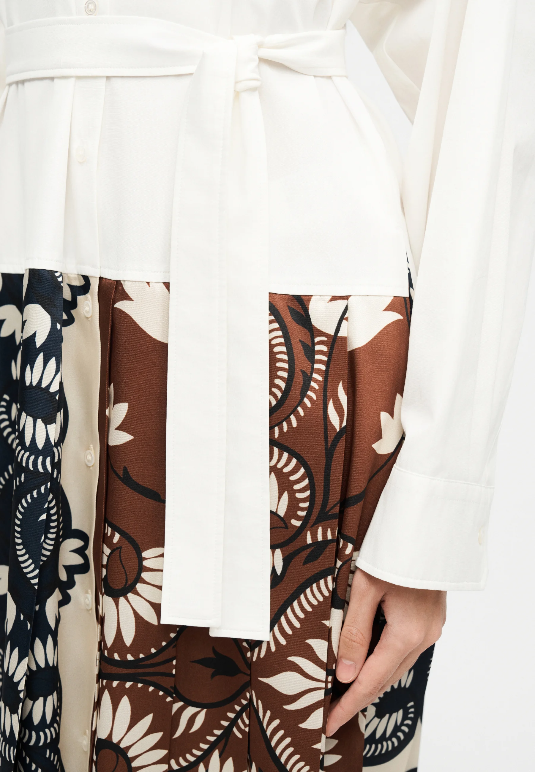 White Cotton Blend Midi Dress
