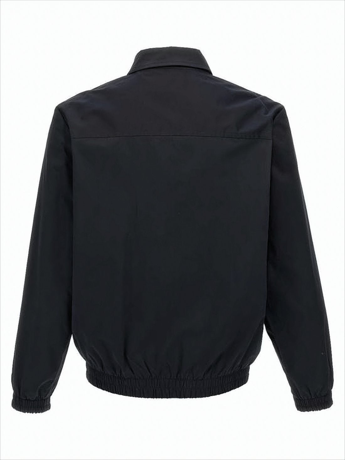 Black Cotton Jacket with Structured Silhouette