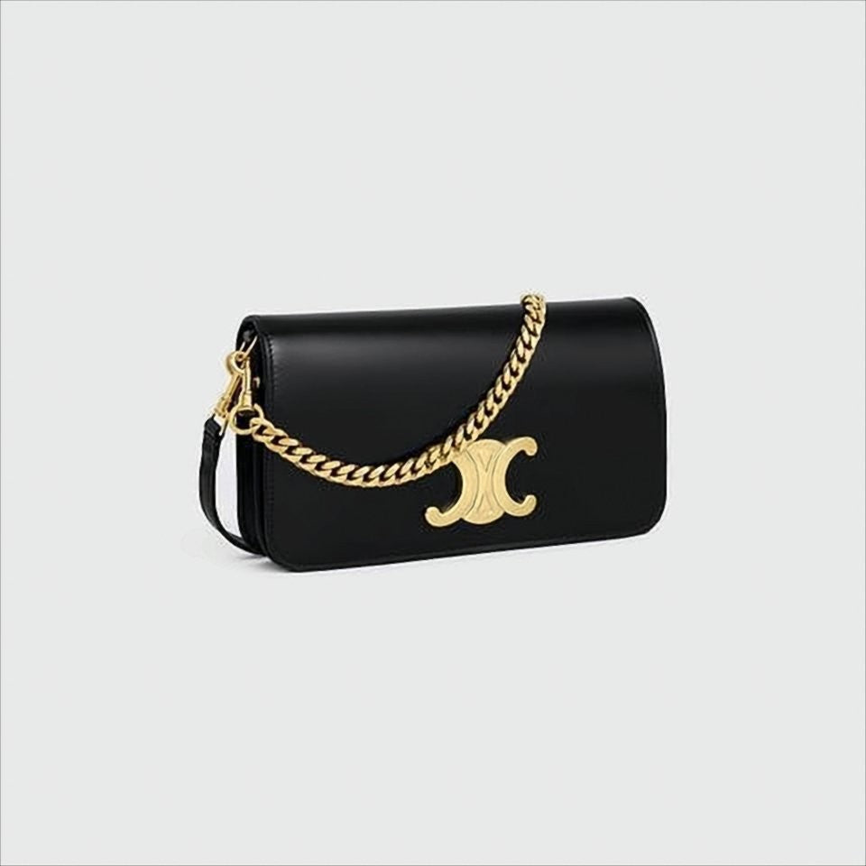Sleek Rectangular Crossbody Bag with Gold-tone Chain Strap