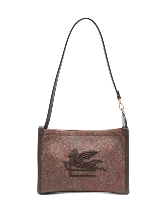 Rectangular Shoulder Bag With Paisley Jacquard Design