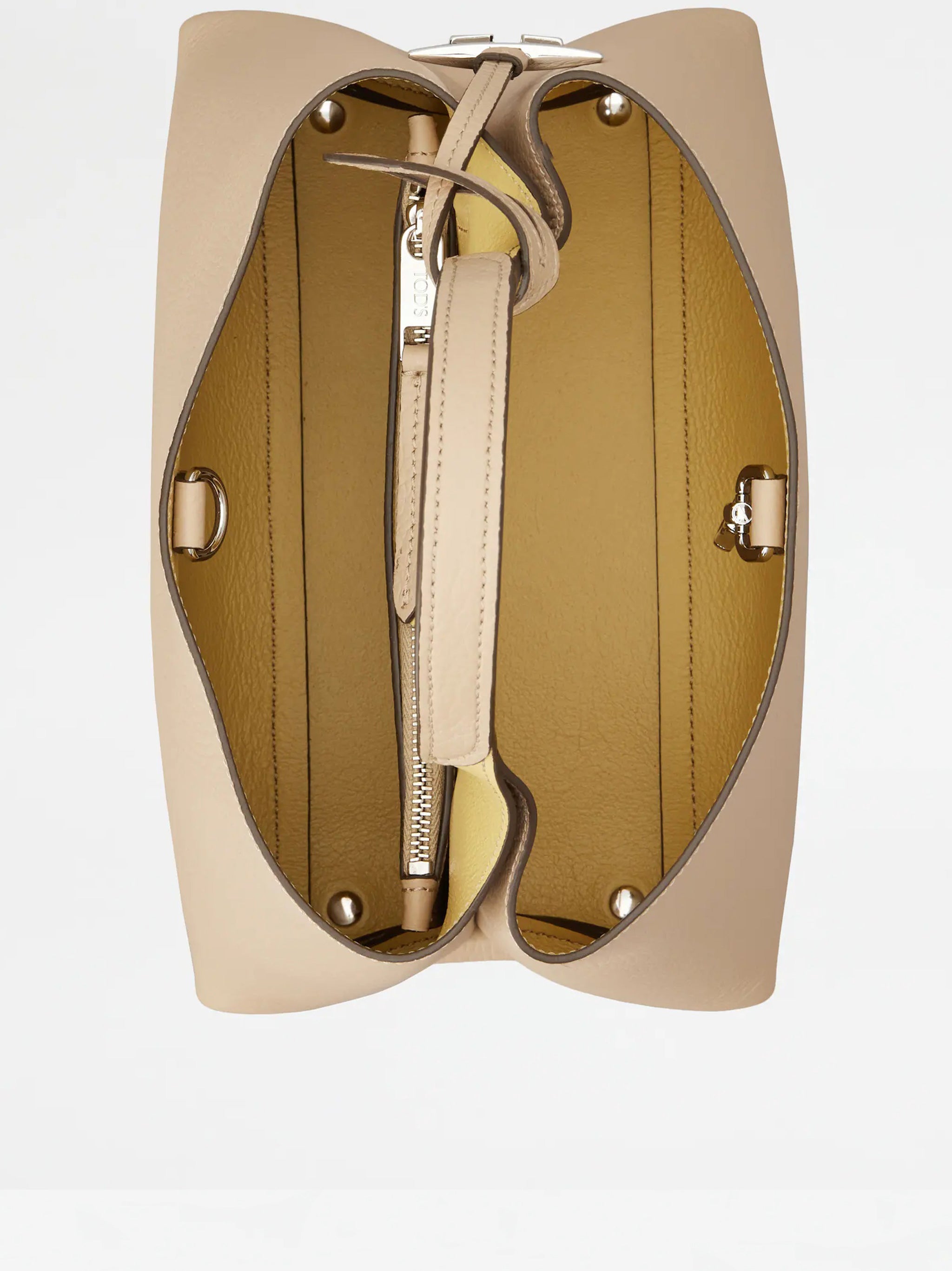 Neutral Textured Leather Handbag