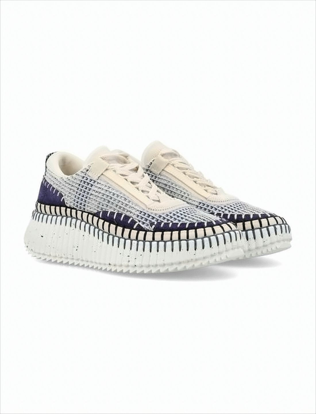 Woven Upper Sneakers with Chunky Sole