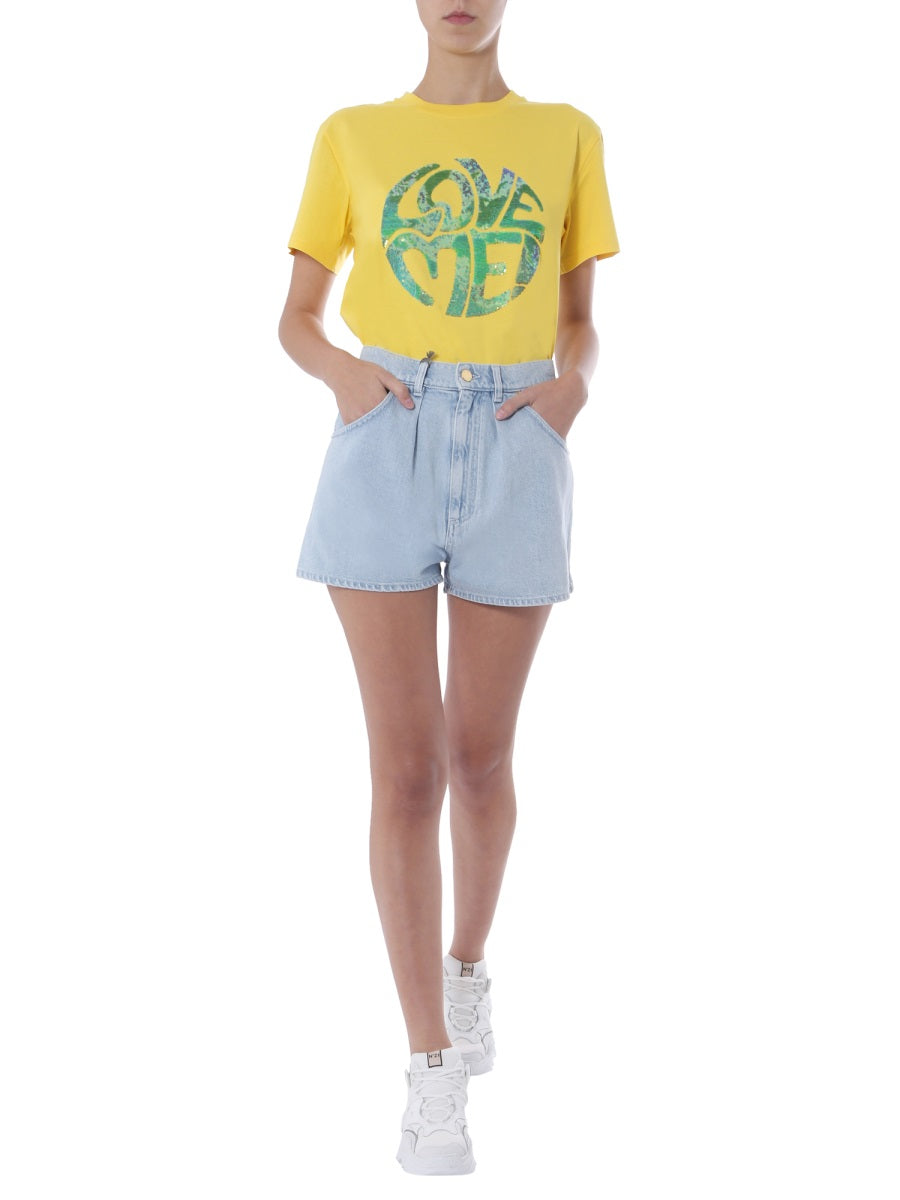 Sequin 'Love Me' Crew Neck T-Shirt