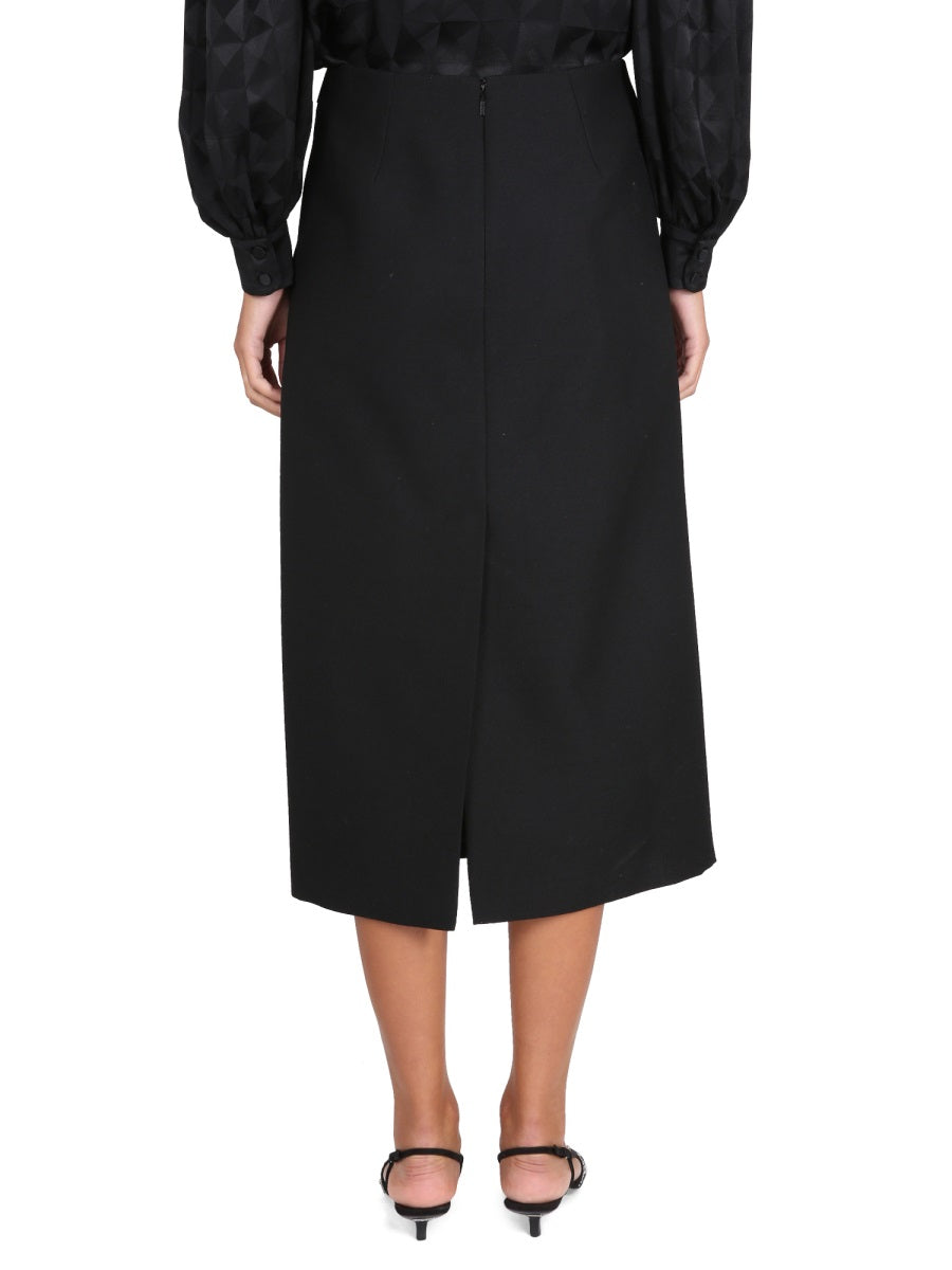 Classic Wool Skirt with Zipper Closure