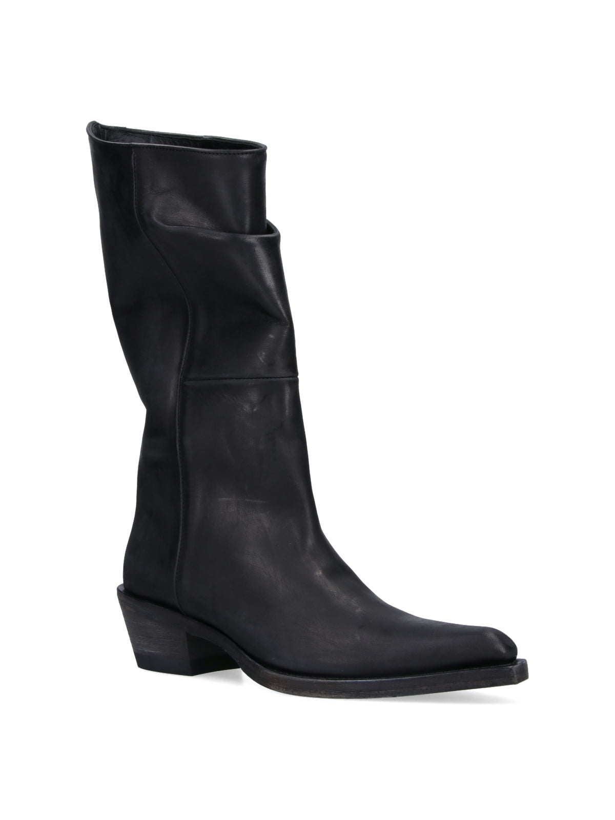 Pointed-Toe Stiletto Boots with Polished Finish