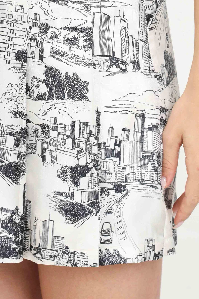 Silk Shorts - White/Black