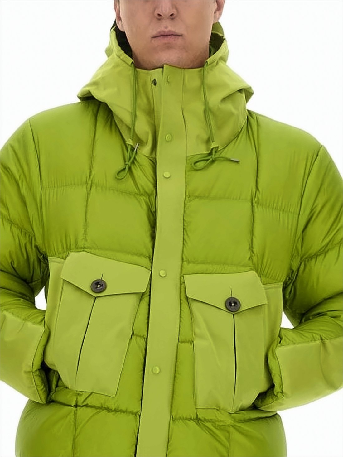 Lime Green Puffer Jacket with Adjustable Hood