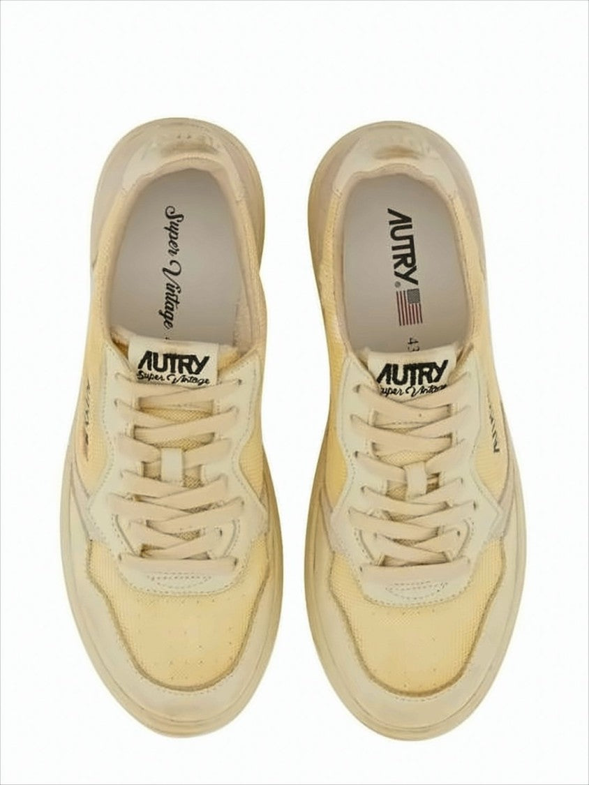 Low-Top Sneakers With Leather, Suede And Mesh Construction