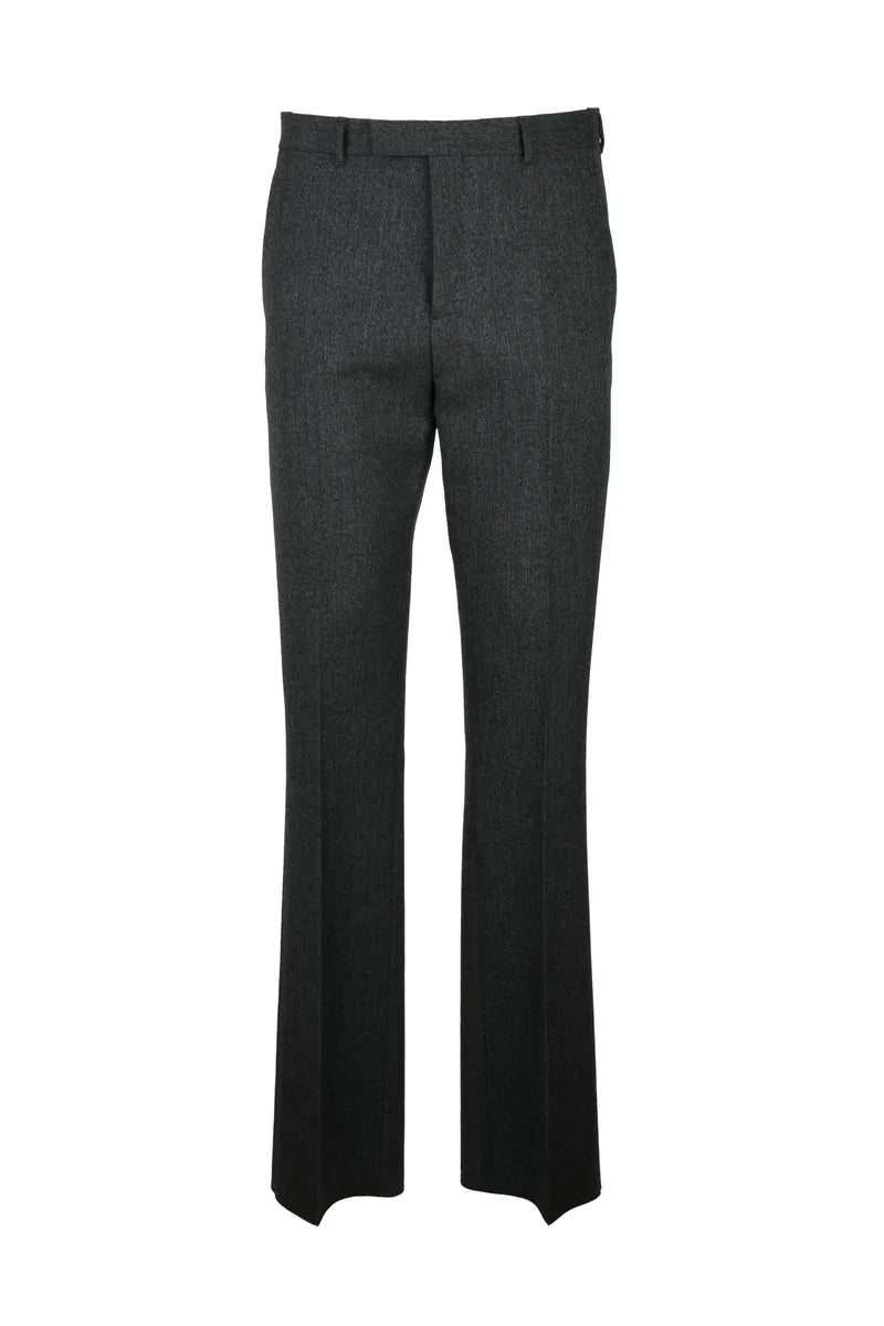 Virgin Wool Silk Trousers - Grey
