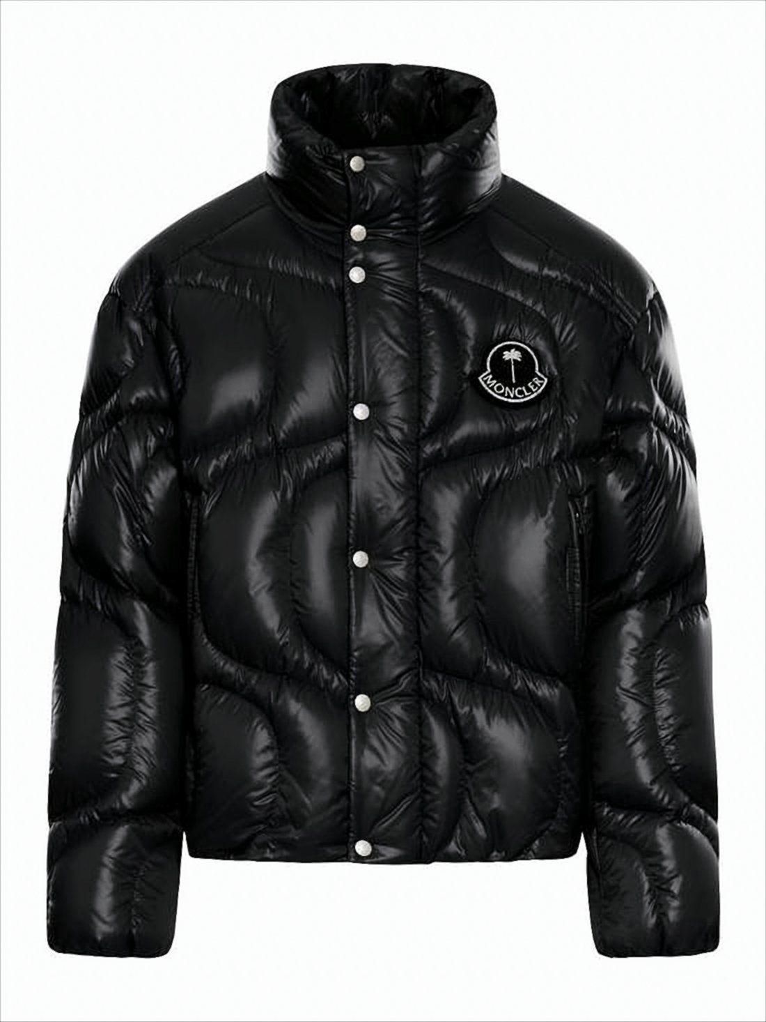 Cropped Puffer Jacket with Glossy Finish