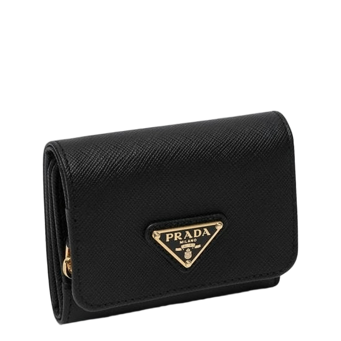 Textured Leather Tri-Fold Card Wallet