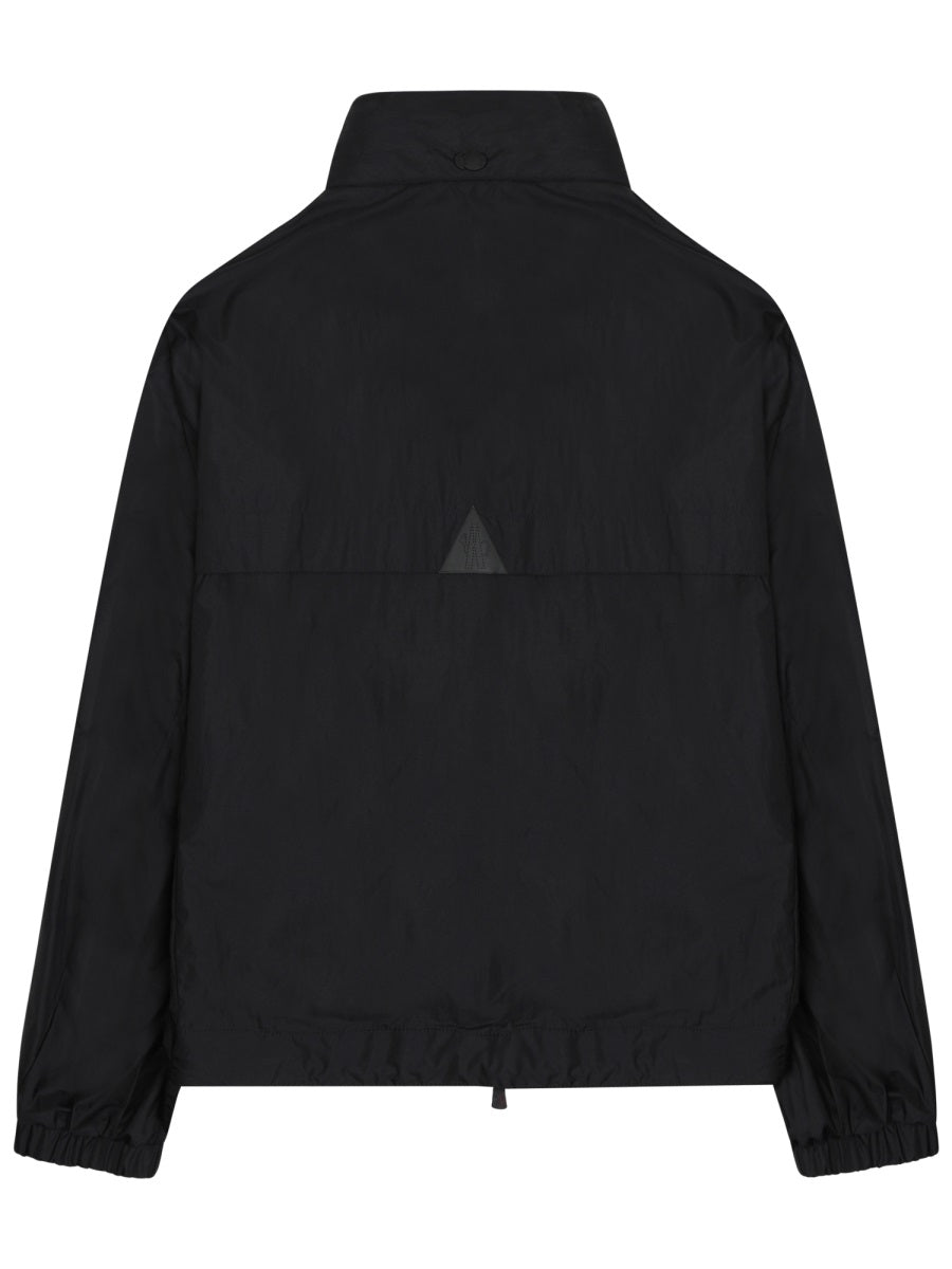 Relaxed Fit Black Polyamide Jacket With Adjustable High Collar