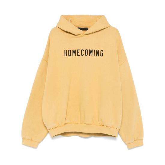 Relaxed-Fit Yellow Hoodie With 'Homecoming' Print