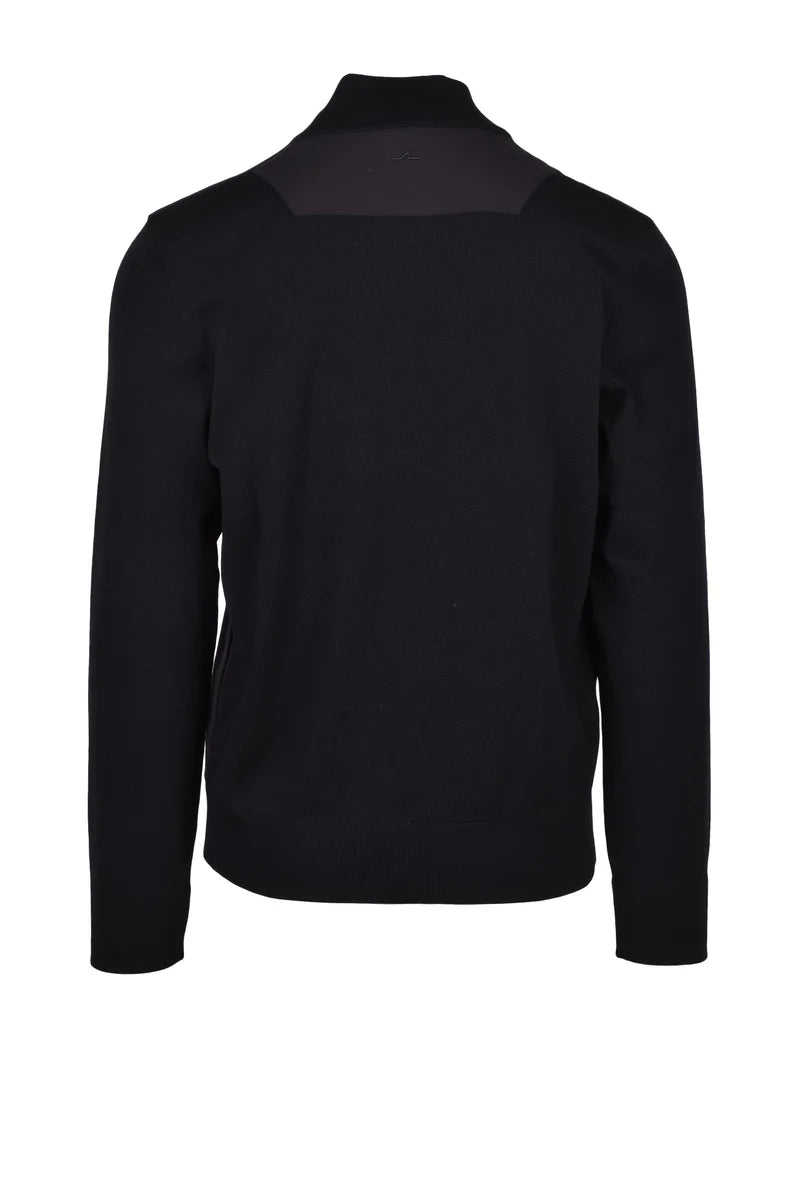 Zip Cardigan Mock Neck - Black