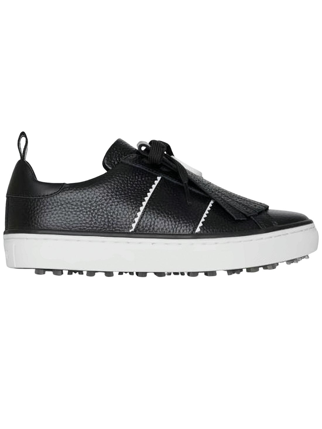 Textured Leather Low-Top Sneakers with Fringe Detail