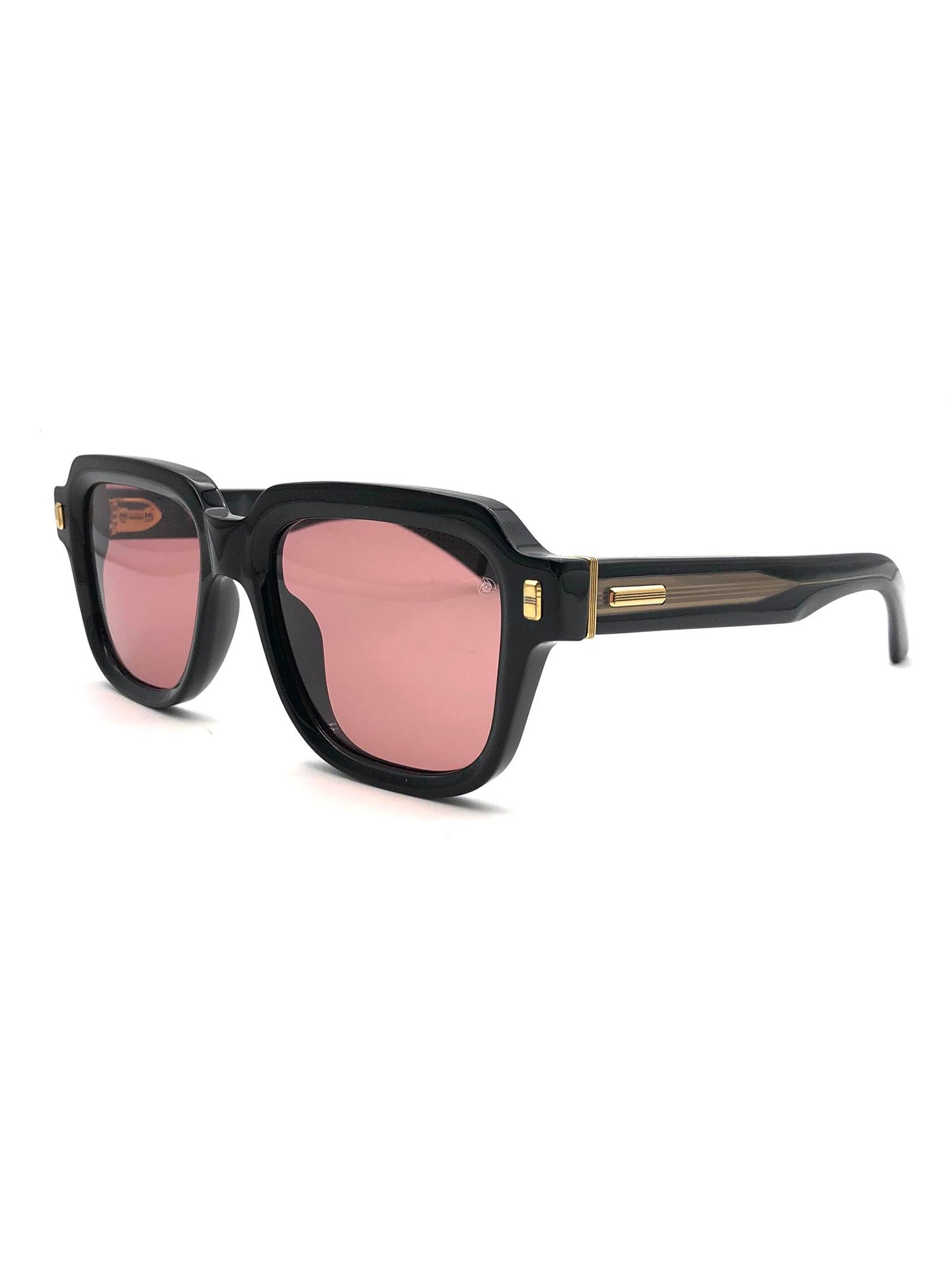 Sleek Black Acetate Optical Frames with Soft Pink Lenses