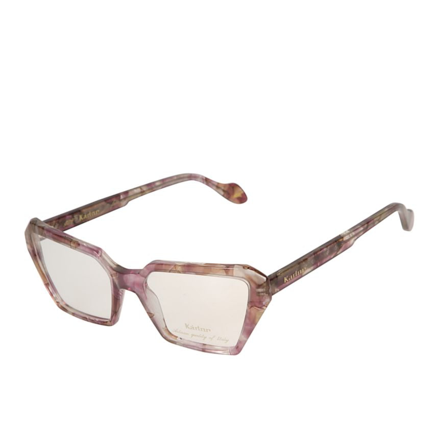 Kamila Light Geometric Frame Eyeglasses with Marbled Finish