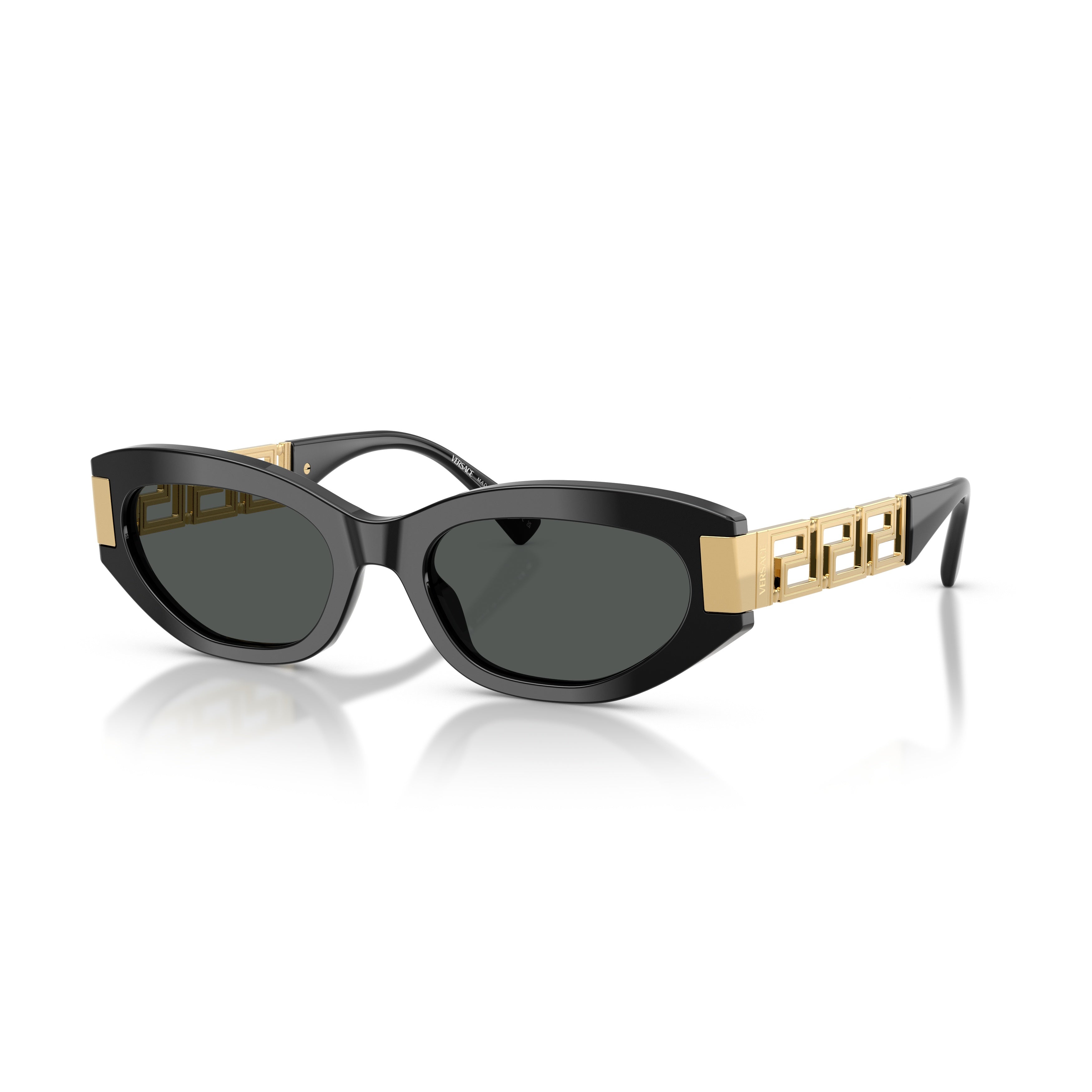 0ve4501 Black Acetate Elongated Cat-Eye Sunglasses
