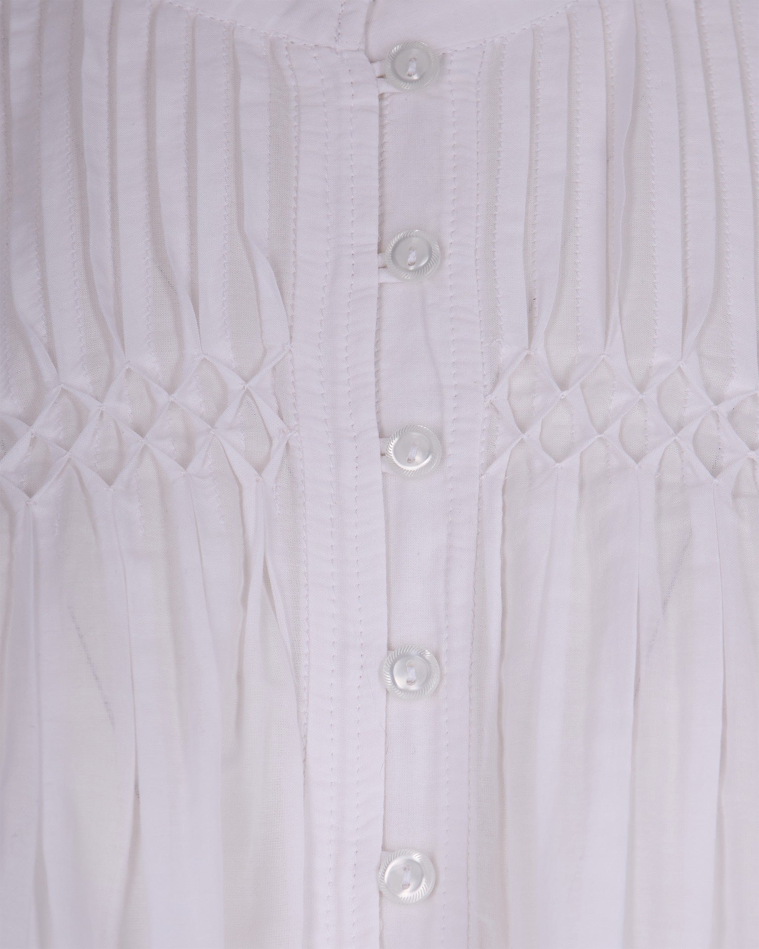 Lightweight Cotton Voile Top with Smocked Detailing