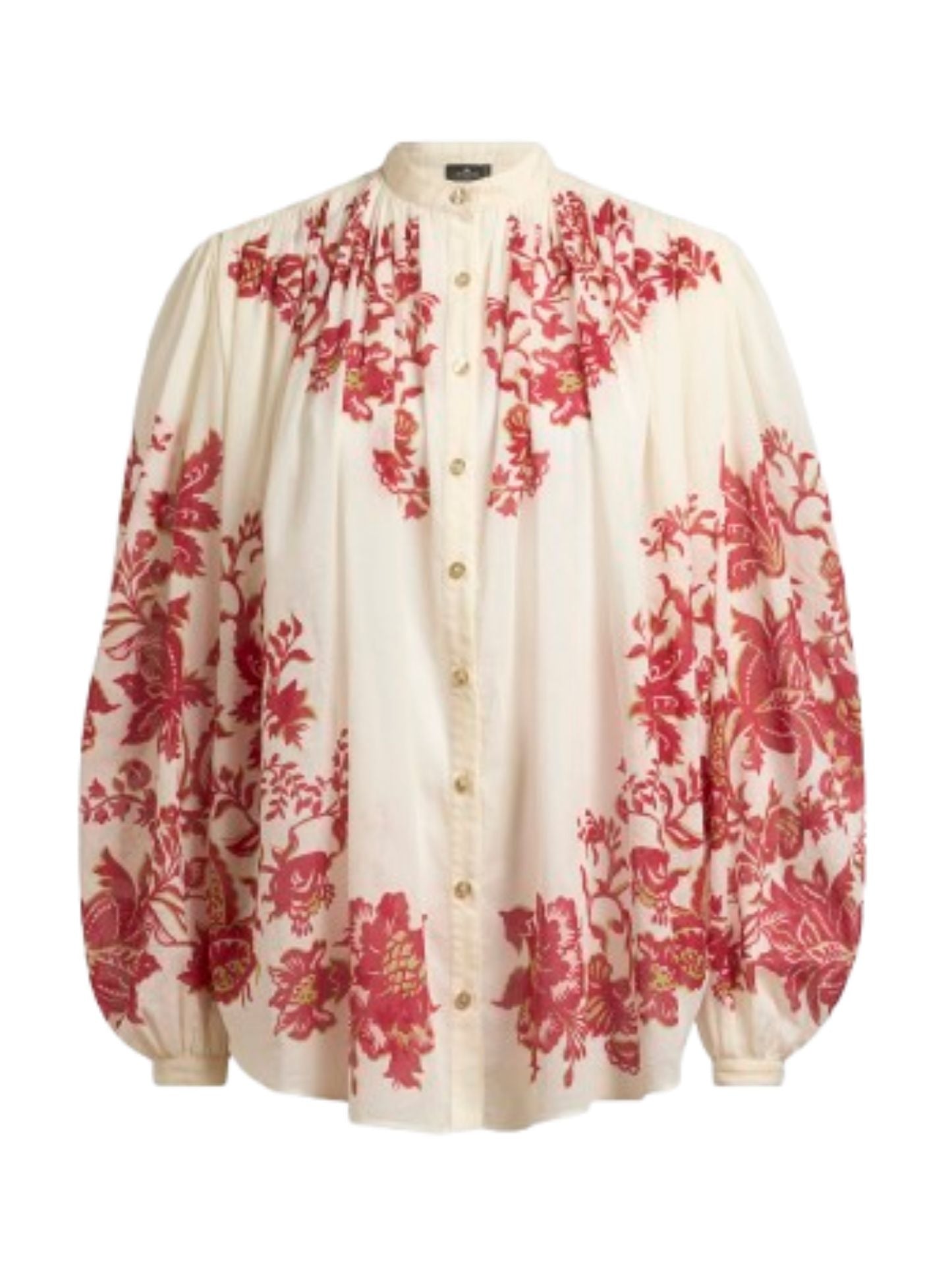 Mandarin Collar White Shirt