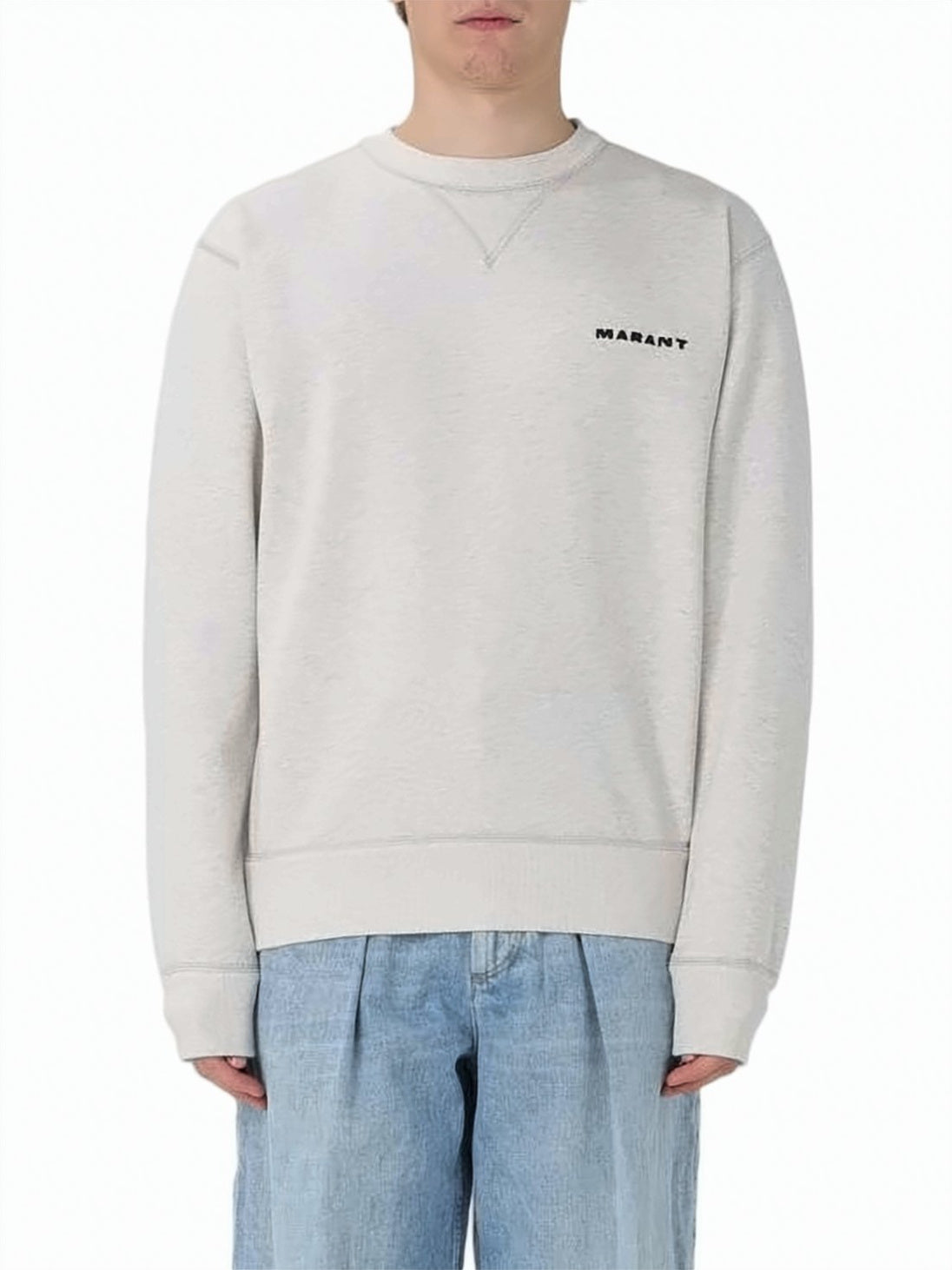 Relaxed Fit Long-Sleeve Crewneck Sweatshirt with Textured Fabric