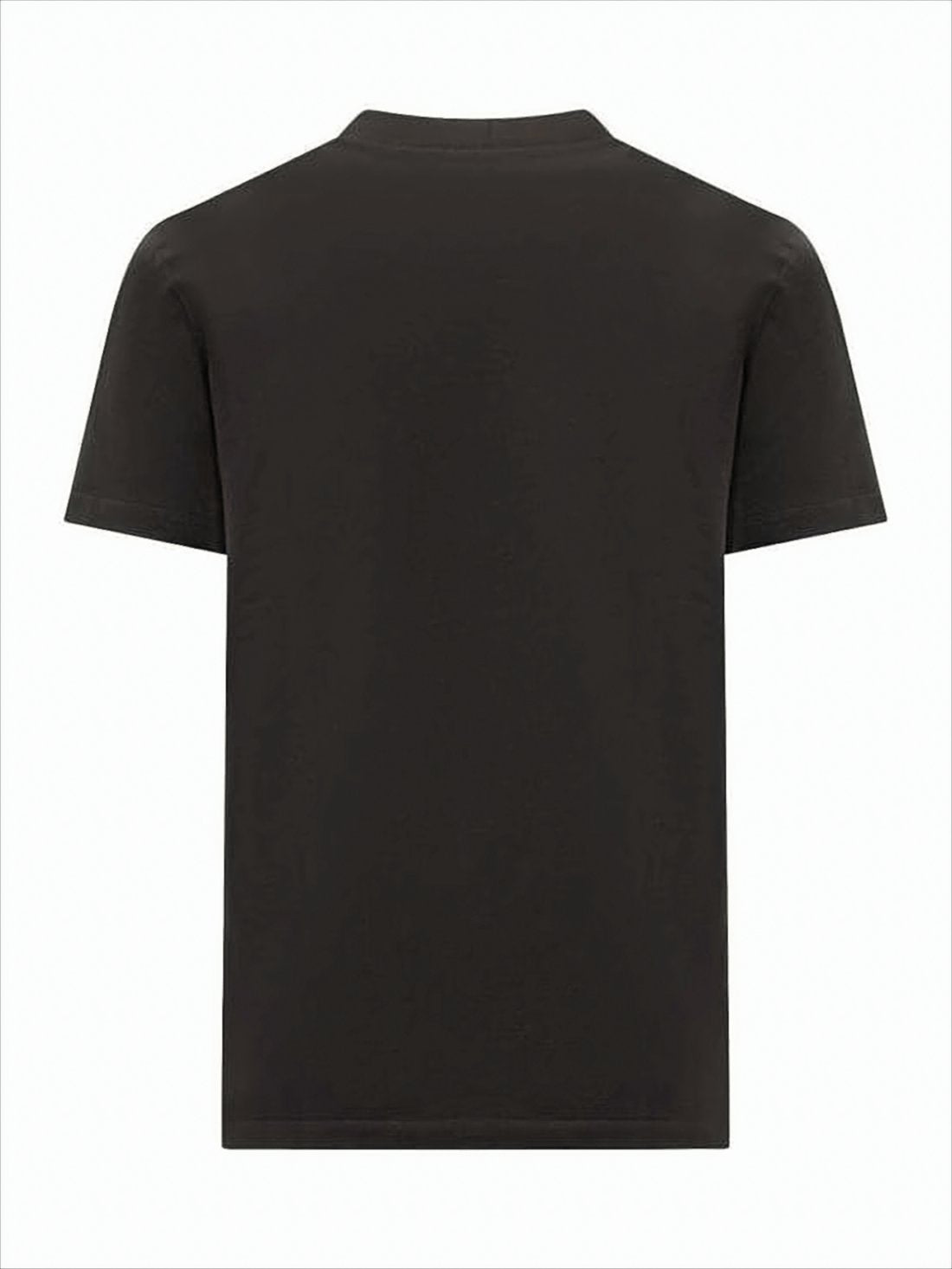 Classic Crew Neck Black T-Shirt With Tonal Logo