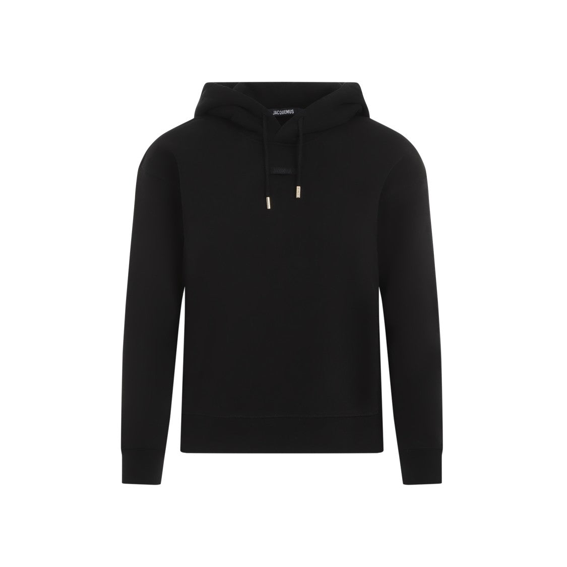 Gros Grain Black Hoodie With Drawstring
