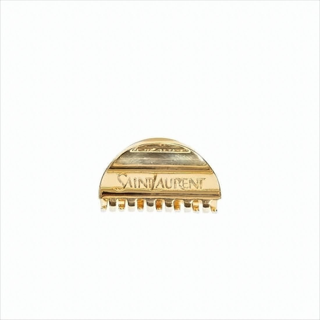 Polished Gold Metal Hair Clip with Engraved Logo