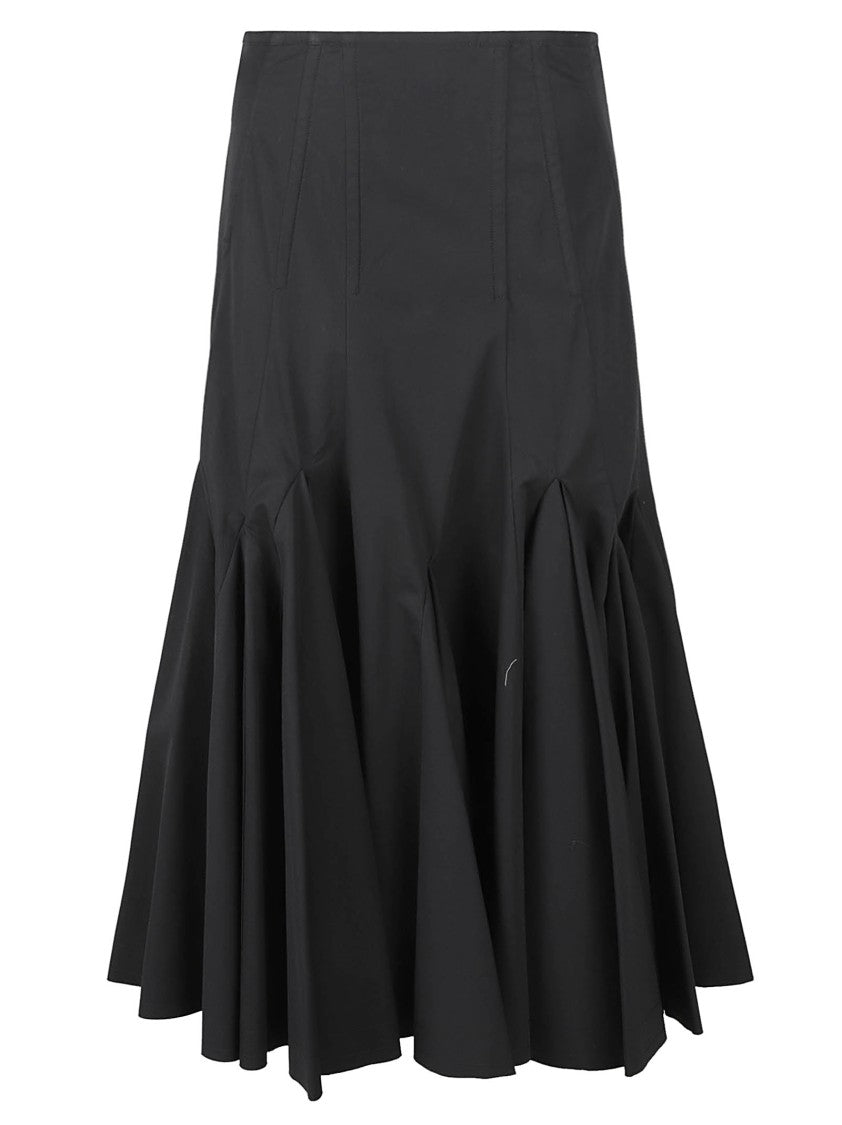 Pleated Flared Black Skirt